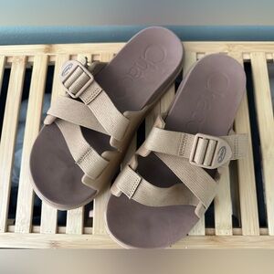 Chaco Tan Beige Slide Sandals